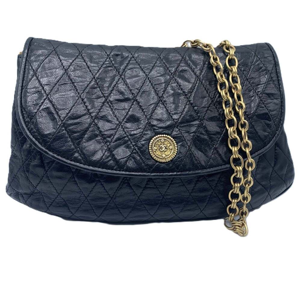 Chanel Chain Shoulder Bag Lambskin Half Moon CHANEL